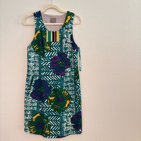 Anthropologie Vanessa Virginia Embroidered Tropical Print Dress - Size 6 - Picture 1 of 6